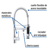 Monomando con doble salida para fregadero, Cromo, Foset 49106