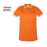 Playera tipo polo dry fit naranja, para caballero talla M, Truper 69982