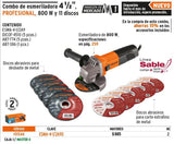 Esmeriladora 4-1/2' 850W c/5 discos de corte y 5 desbaste Truper 101544