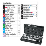 Juego de 60 herramientas 1/4' y 3/8' para mecánico, Pretul 26090