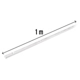 Cremallera sencilla blanca para ménsulas planas, 1m Fiero 47710