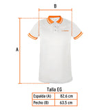 Playera tipo polo dry fit blanca, para caballero talla XG, Truper 69976