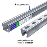 Perfil unical perforado de 3 m, 4 x 4 cm calibre 14, Volteck 47766