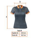 Playera tipo polo dry fit gris, para dama, talla M, Truper 61087