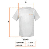 Camiseta blanca estampada 100% algodón, talla 40, Truper 60005
