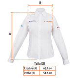 Camisa blanca para dama, manga larga talla XG, Truper 63109