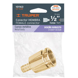Conector robusto de aluminio 1/2', hembra Truper 101163
