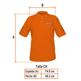 Playera tipo polo naranja, para caballero, talla CH, Truper 60460