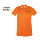 Playera tipo polo dry fit naranja, para caballero talla XG, Truper 69984