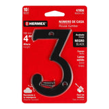 Número chico de latón 3, negro, Hermex 47856