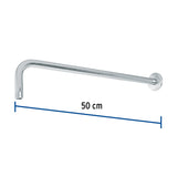 Brazo recto 50 cm con chapetón para regadera, cromo, Foset 47752