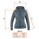 Sudadera gris para dama, talla CH, Truper 65035