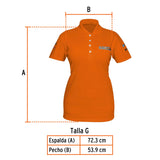 Playera tipo polo naranja, para dama, talla G, Truper 60469