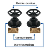 Juego manerales redondos, roscables p/regadera, negro, Foset 46785