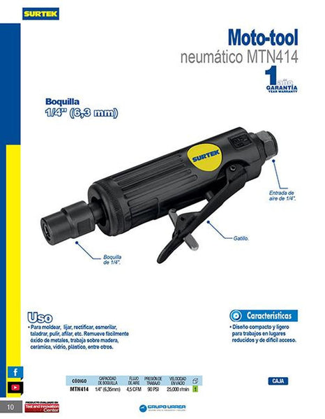 Moto-tool neum recto Surtek MTN414