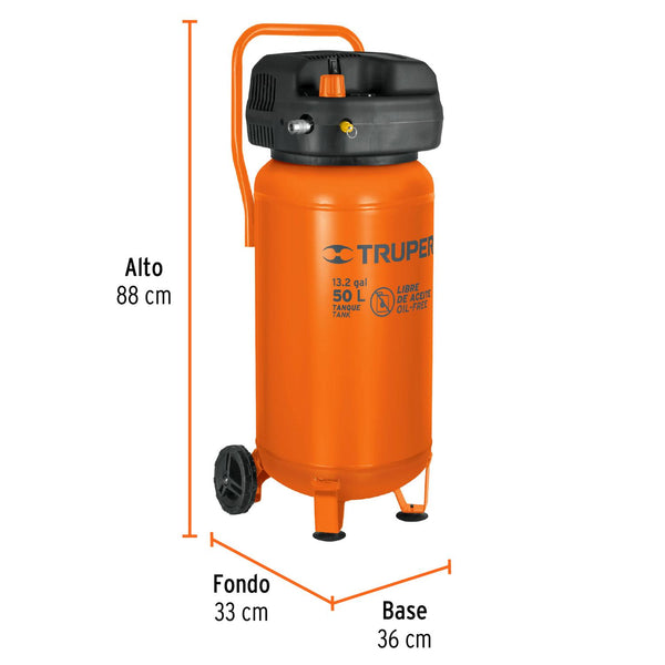 Compresor de aire libre de aceite, 50 L, 3 HP (potencia máx) 13847