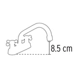 Mezcladora p/lavabo,manerales cruceta,cuello tubular, Foset 47688