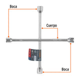 Llave de cruz 14' pulida y cromada, Truper 102635