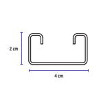 Perfil unical sólido de 3 m, 4 x 2 cm, calibre 14, Volteck 47763