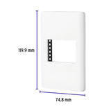 Placa blanca de 1 ventana 1.5 módulos, línea Lisboa, Volteck 47938