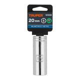 Dado largo de 6 puntas, cuadro 1/2' de 20 mm, Truper 101008