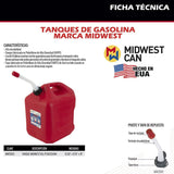 DOGOTULS TANQUE MIDWEST 5GL GASOLINA PLAST 6119 MW2003
