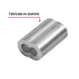 Bolsa con 50 casquillos dobles de aluminio, 3/16', Fiero 48366