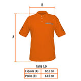 Playera tipo polo naranja, para caballero, talla XG, Truper 60457