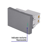 Interruptor 3 vías acero inox de 1.5 módulos, línea Lisboa, Volteck 47824