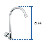 Llave individual para fregadero, ABS, cuello curvo, Basic 47380
