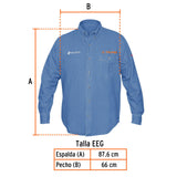 Camisa de mezclilla para caballero, manga larga talla XXG, Truper 60388