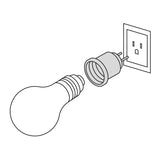 Portalámpara de baquelita, con adaptador, marfil, Volteck 46525