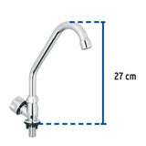 Llave individual para fregadero, ABS, cuello corto, Basic 47379
