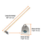 Azadón Lane No.2 de 2.0 lb con mango madera de 54", Truper 102916
