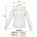 Camisa blanca para dama, manga larga talla XXG, Truper 63110