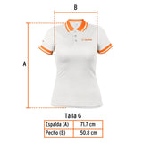 Playera tipo polo dry fit blanca, para dama talla G, Truper 69980
