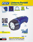Linterna recargable de plástico 4 LED ergonómica Foy 144099