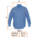 Camisa de mezclilla para caballero, manga larga talla G, Truper 60338