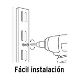 Cremallera doble blanca para ménsulas planas, 1m Fiero 47717