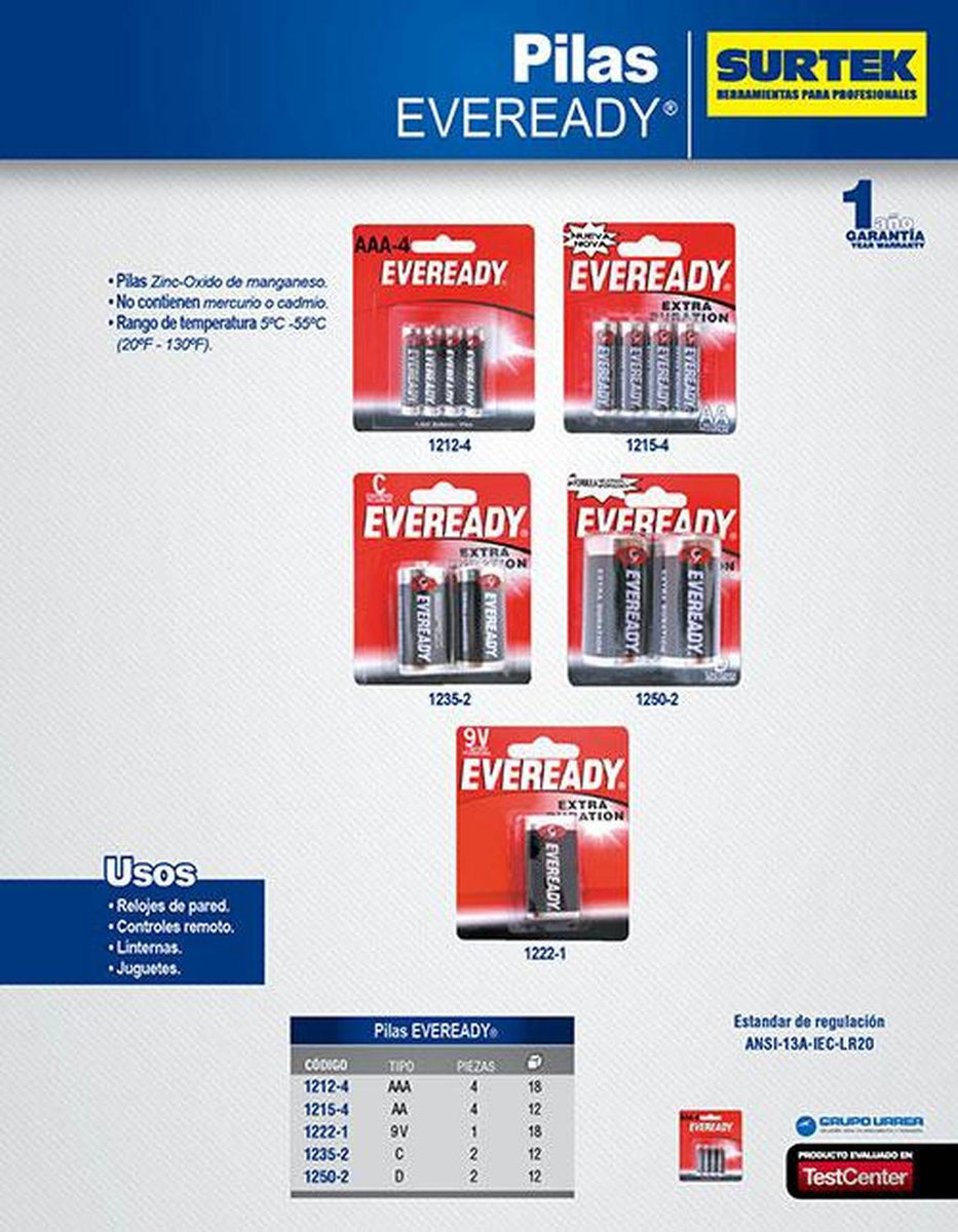 PILAS ALCALINAS AA EVEREADY C/2