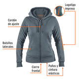 Sudadera gris para dama, talla XG, Truper 65038