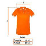 Playera tipo polo dry fit naranja, para caballero talla G, Truper 69983