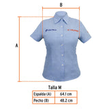 Camisa azul para dama, manga corta talla M, Truper 61107