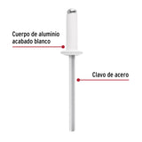 Bolsa c/50 remaches 5/32'x3/8' blancos aluminio, ala 5/16', Fiero 46576