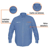 Camisa de mezclilla para caballero, manga larga talla XG, Truper 60339