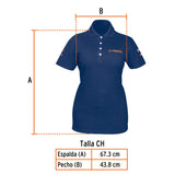 Playera tipo polo azul, para dama, talla CH, Truper 60474