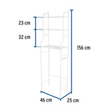 Mueble organizador blanco para baño con 3 repisas, Foset 47907