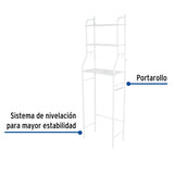 Mueble organizador blanco para baño con 3 repisas, Foset 47907