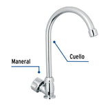 Llave individual para fregadero, ABS, cuello curvo, Basic 47380