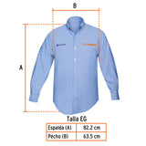 Camisa azul para caballero, manga larga talla XG, Truper 60347